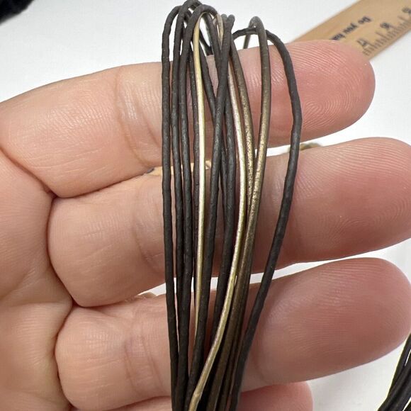 Chico's Neck 3" Gold-tone Pendant Rustic Brutalist Roman Goddess 12 Strand Cord - Picture 6 of 8